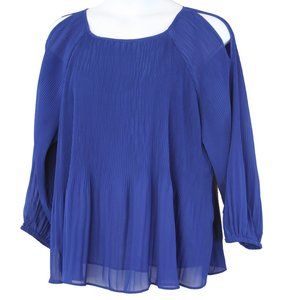Susan Graver Cold Shoulder Top Blue 18W